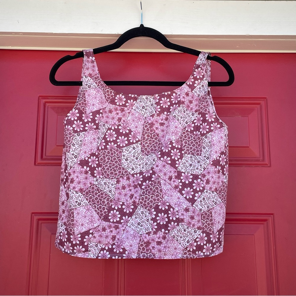 Handmade Vintage Fabric Patchwork Design Top - image 4